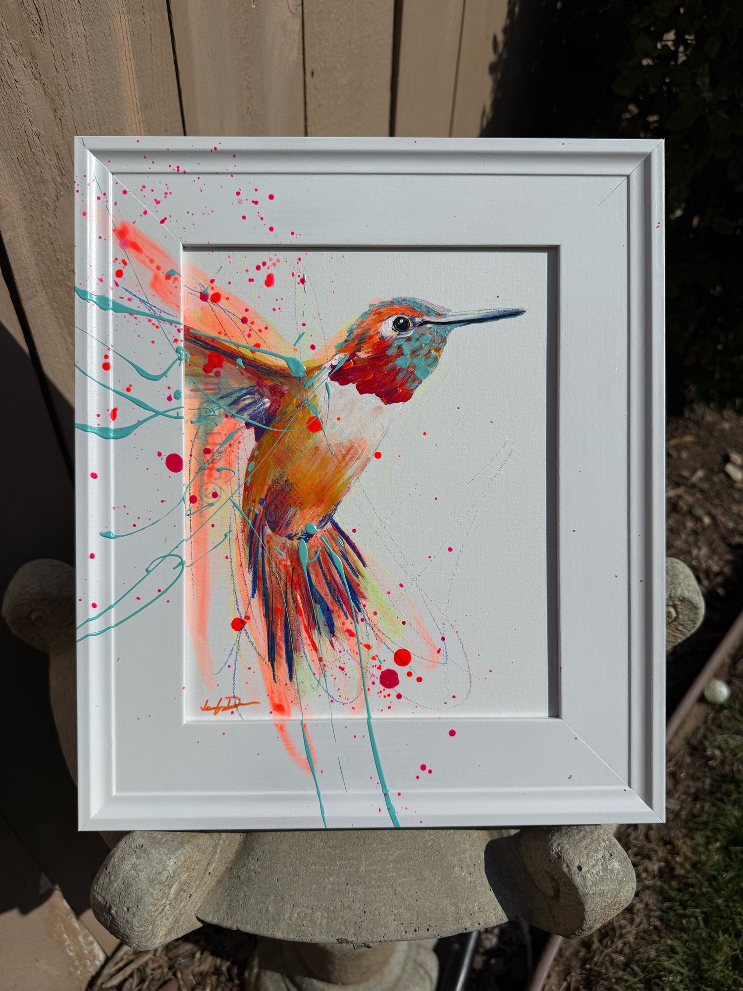 Watercolor Hummingbird Art