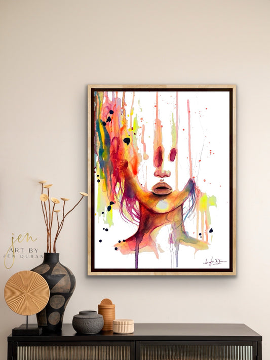 "Consumed By Chaos" Neon Giclée Canvas Print