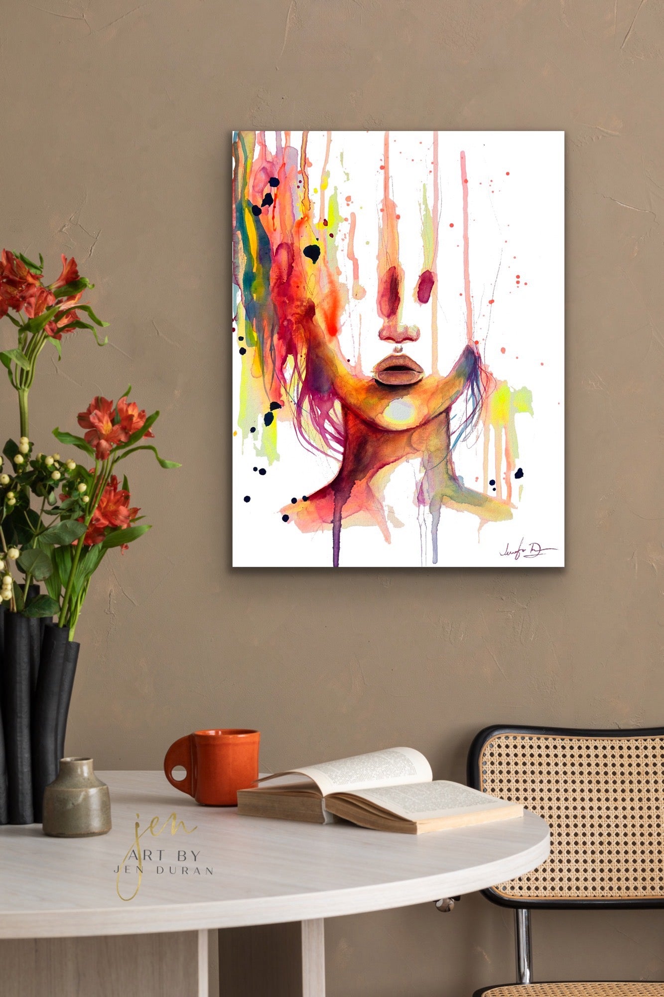 "Consumed By Chaos" Neon Giclée Canvas Print