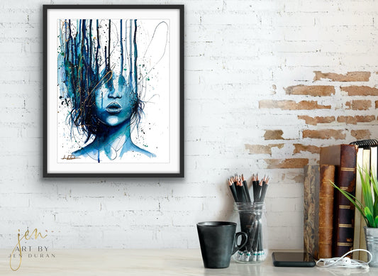 "Consumed By Chaos" (Blue & Gold) Fine Art Print