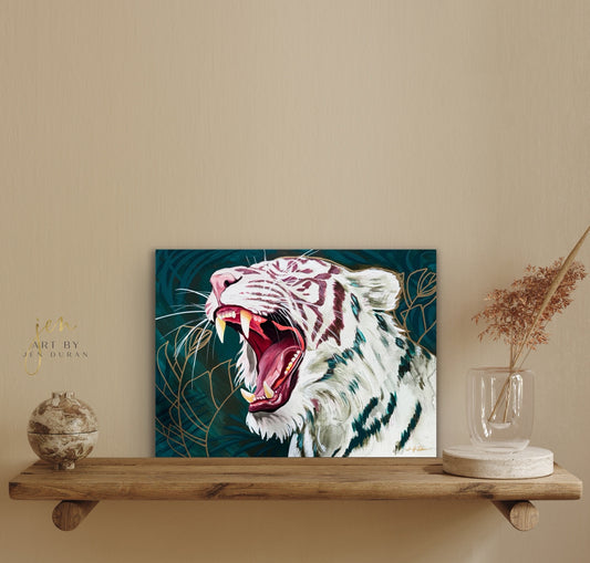 “Becoming” white tiger Fine Art Paper Print