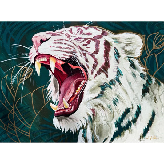 “Becoming” white tiger Fine Art Paper Print