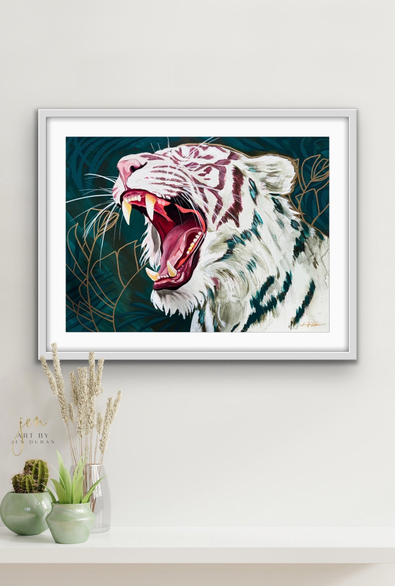 “Becoming” white tiger Fine Art Paper Print