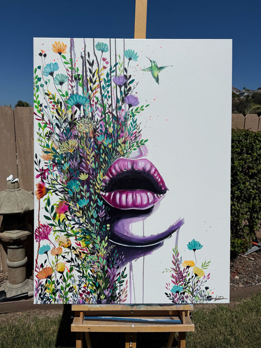 "Be Free" Hand-Embellished Giclée Canvas