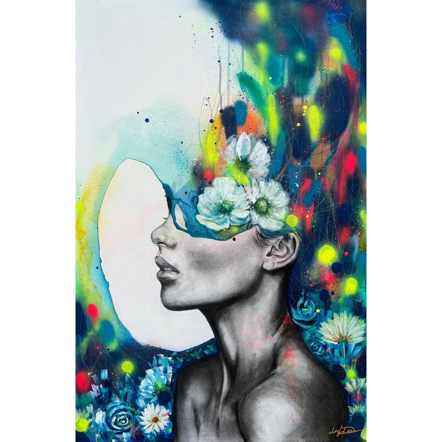 Original Watercolor Painting | Canvas Wall Art | Home Decor | Modern Floral Woman Art By Jen Duran