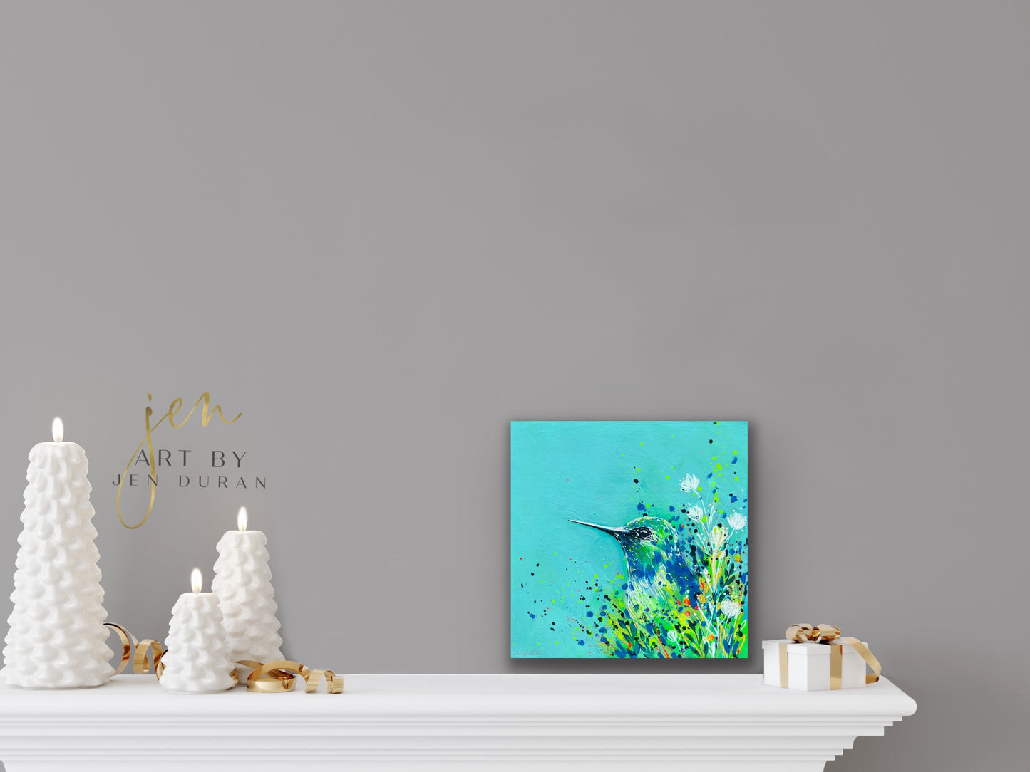 Hummingbird w/flowers Original Painting