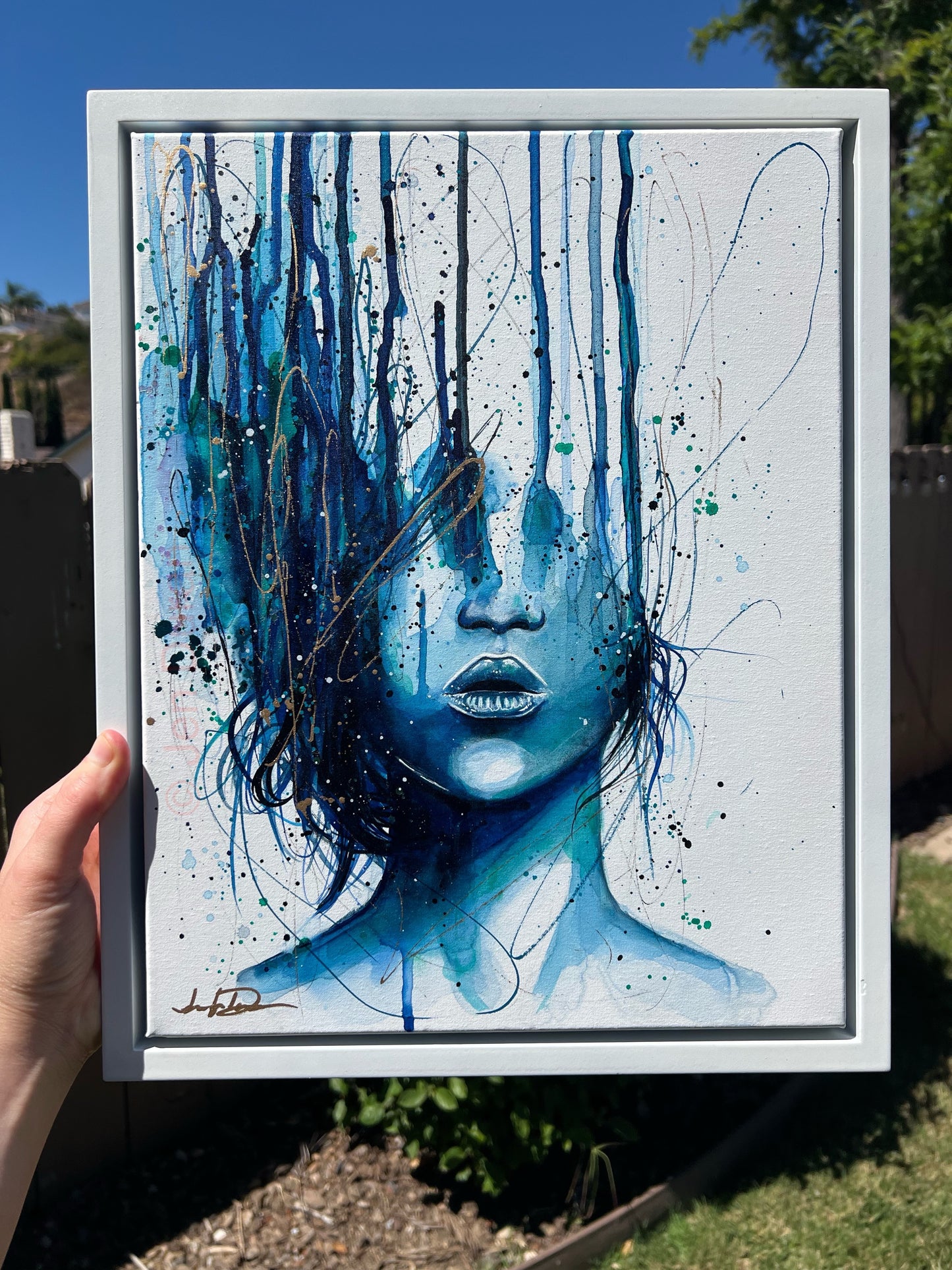 Consumed By Chaos Original Painting (Blue & Gold Edition)