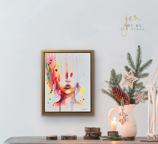 "Consumed by Chaos" (neon) Original Painting