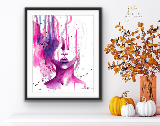 "Consumed By Chaos"  Neon Pink Fine Art Print