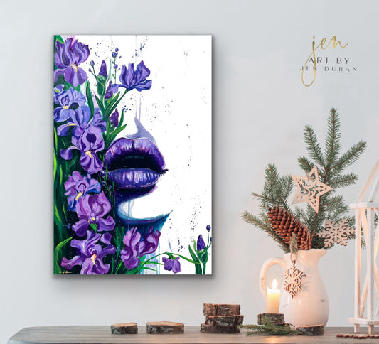 "Dreaming in a Field of Irises" Giclée Canvas Print