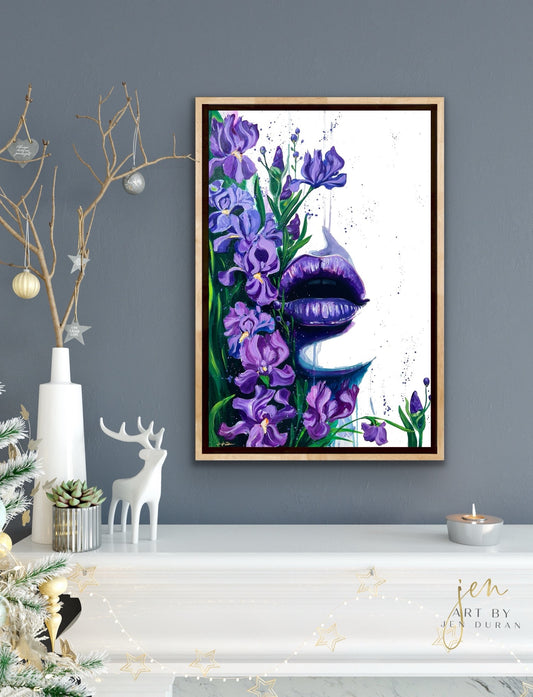"Dreaming in a Field of Irises" Giclée Canvas Print