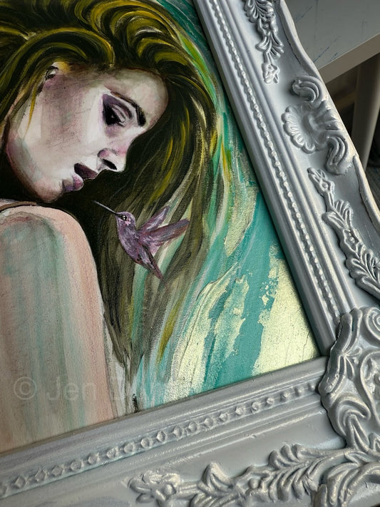 "Echo of Her" Original Painting in Ornate Frame