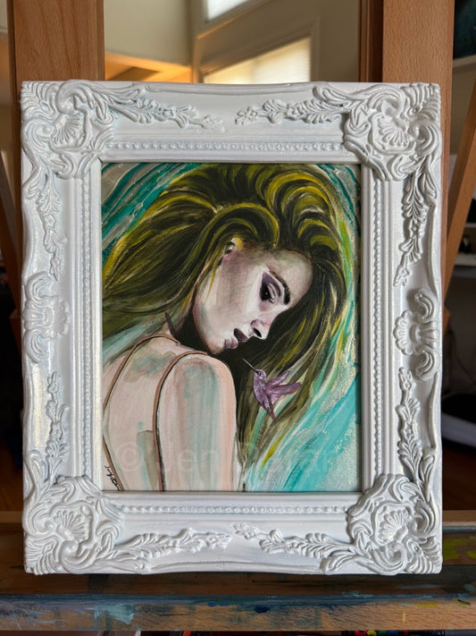 "Echo of Her" Original Painting in Ornate Frame