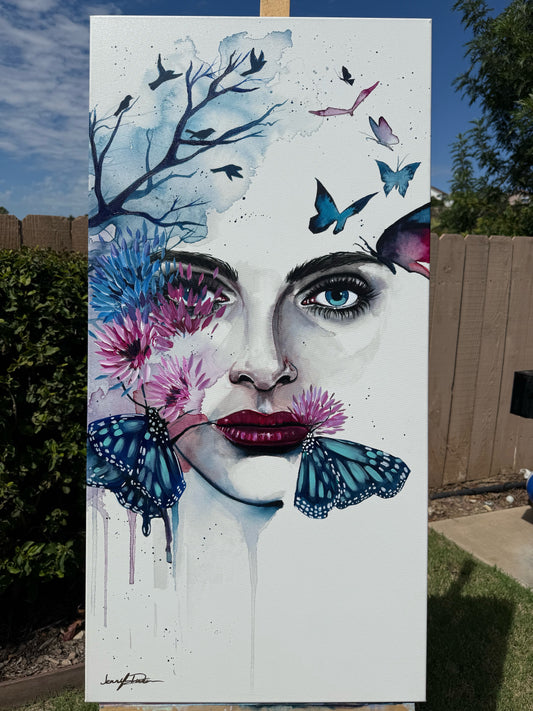 "Escape" Hand-Embellished Giclée Canvas