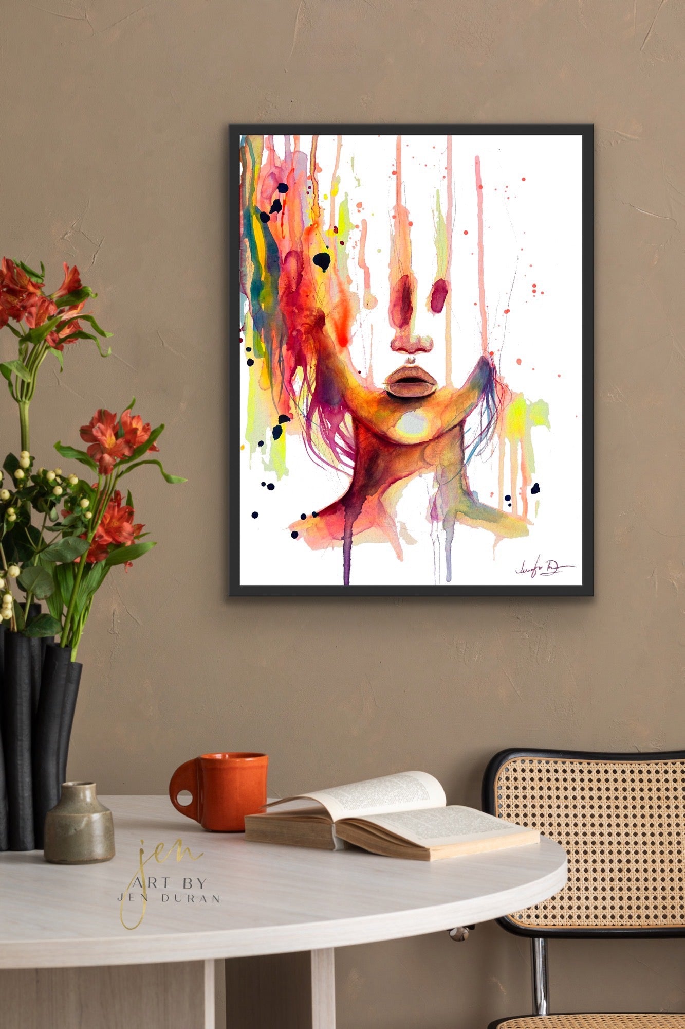 "Consumed By Chaos" Neon Giclée Canvas Print