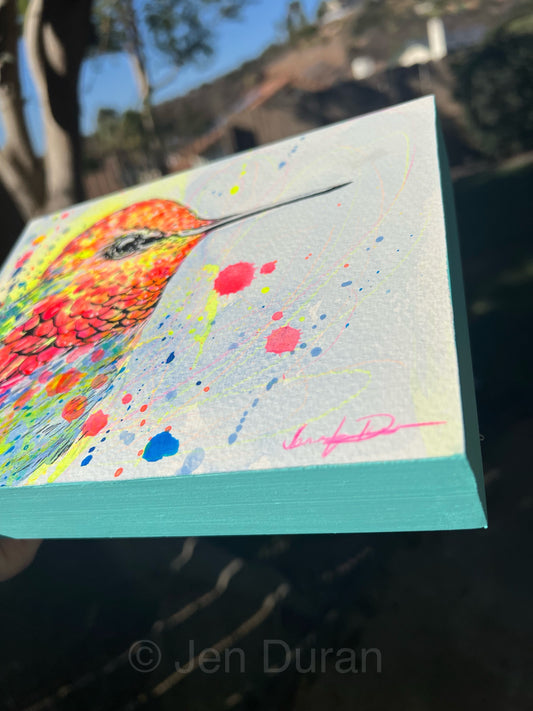 "Happy Hummingbird" Original Painting