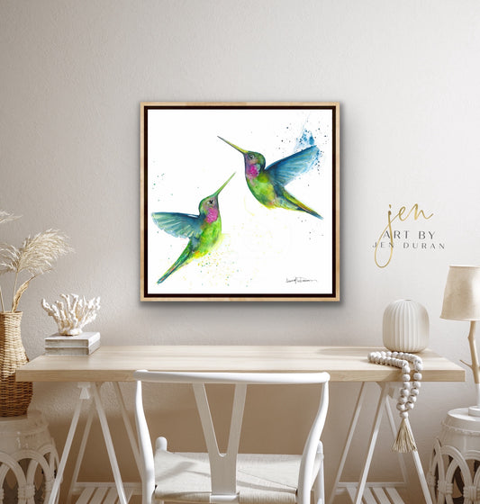 "Hummingbird Duo" Giclée Canvas Print