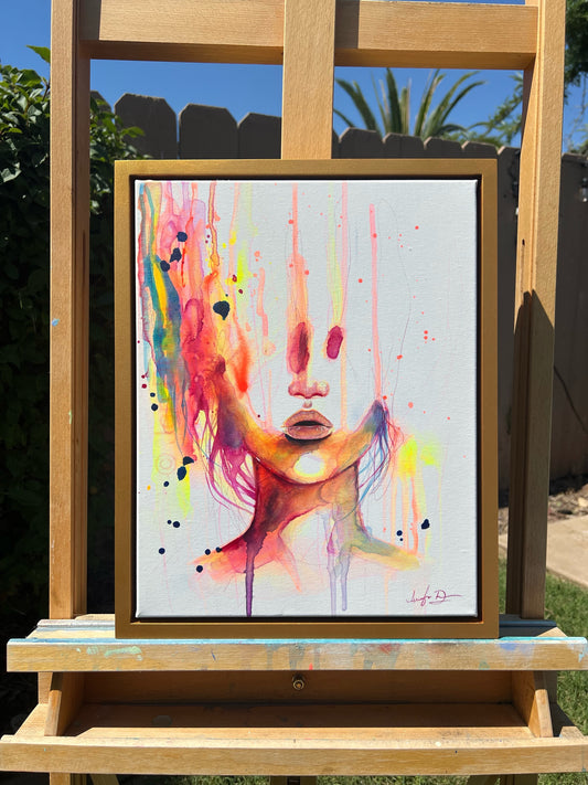 "Consumed by Chaos" (neon) Original Painting