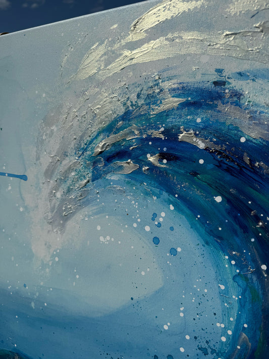 "Mermaid Tears" Hand-Embellished Giclée Canvas