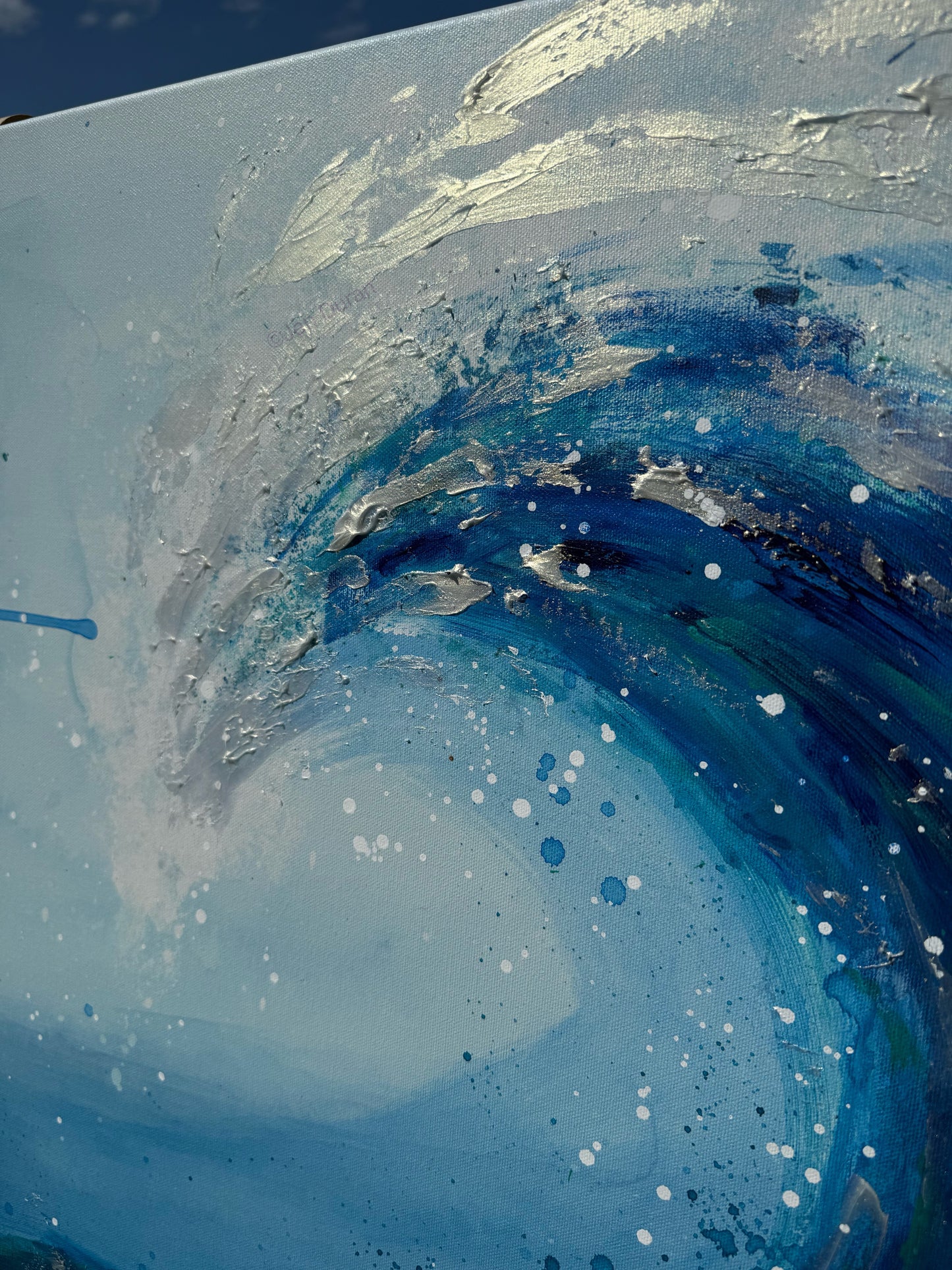 "Mermaid Tears" Hand-Embellished Giclée Canvas