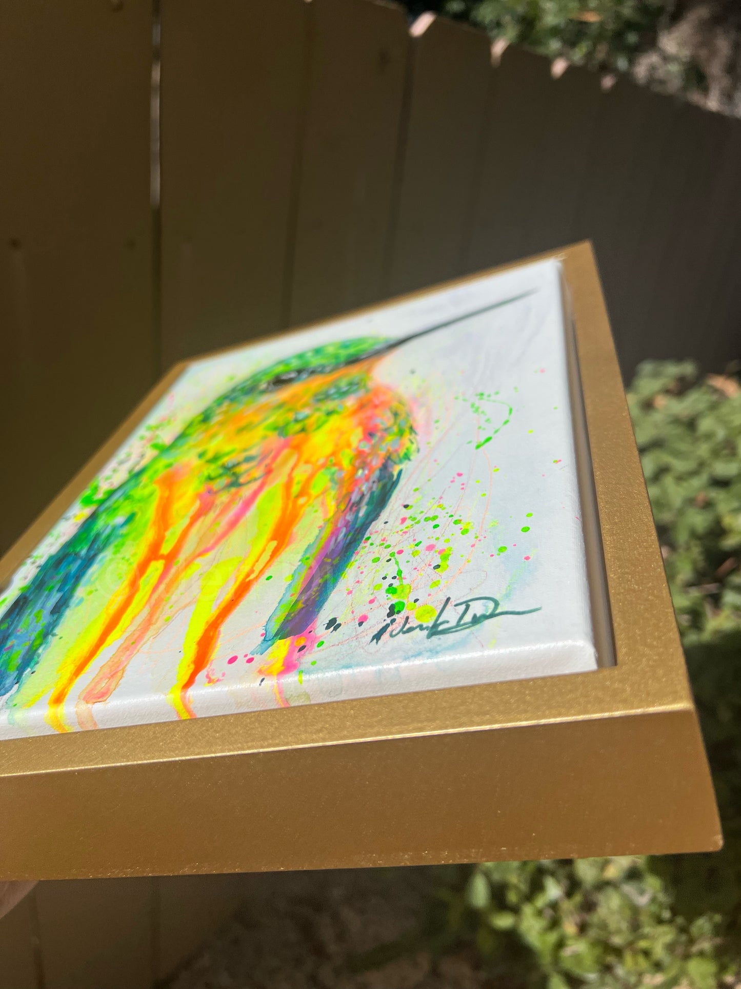 "Neon Hummingbird" - Original Painting