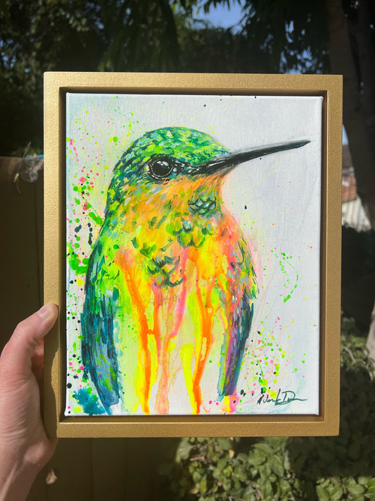"Neon Hummingbird" - Original Painting