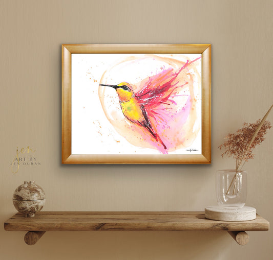 "Hummingbird Splash" Fine Art Paper Print