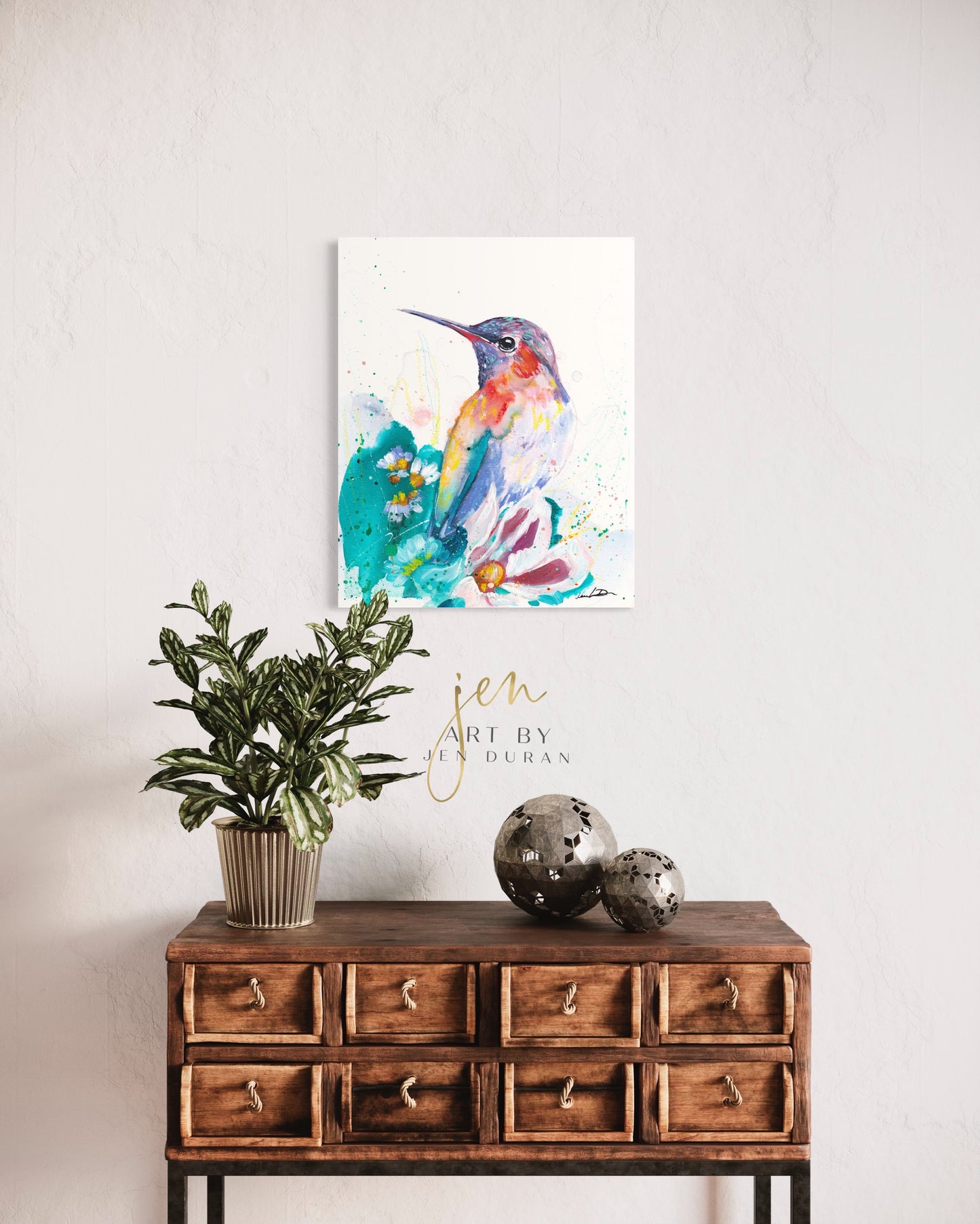 modern canvas wall art, modern art, hummingbird art, watercolor bird art, floral art print, canvas wall art, wall art, home decor, modern art print, art for walls, unique home decor, best gift, bird art print, art by jen duran