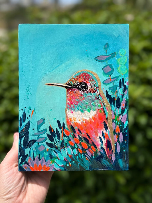 "Resilience" Original Hummingbird Painting