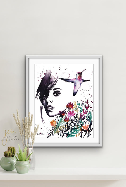 “She Blooms in Silence” Fine Art Print