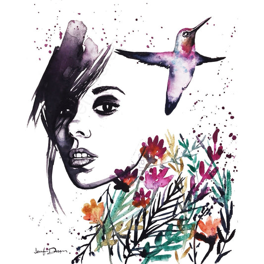 “She Blooms in Silence” Fine Art Print