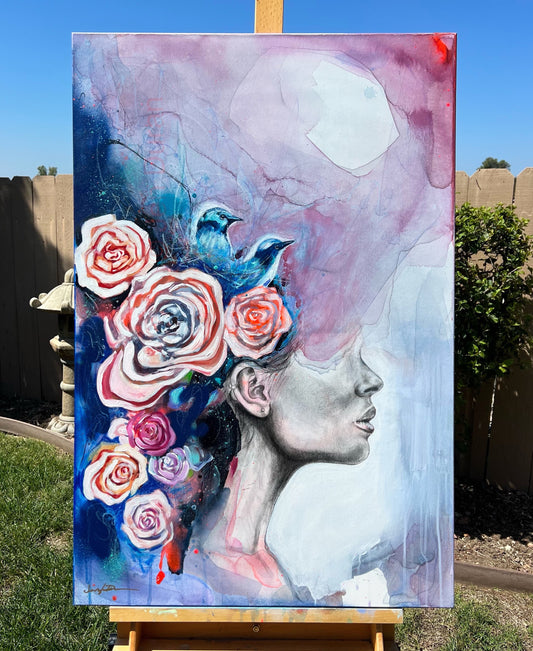 "SOLACE" Original Watercolor & Mixed Media Painting