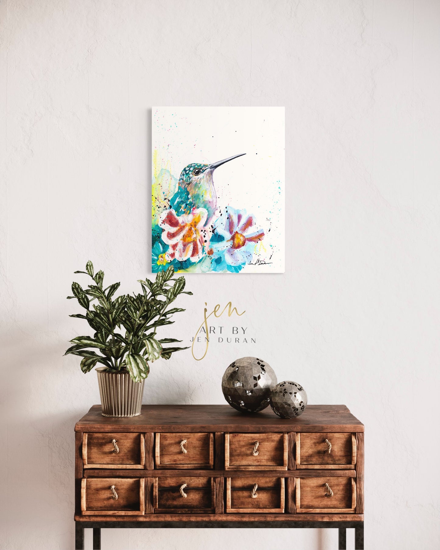 modern canvas wall art, modern art, hummingbird art, watercolor bird art, floral art print, canvas wall art, wall art, home decor, modern art print, art for walls, unique home decor, best gift, bird art print, art by jen duran