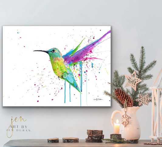 "Hummingbird Splash" # 2 - Giclée Canvas Print