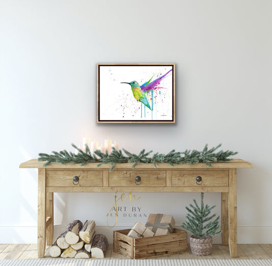 "Hummingbird Splash" # 2 - Giclée Canvas Print