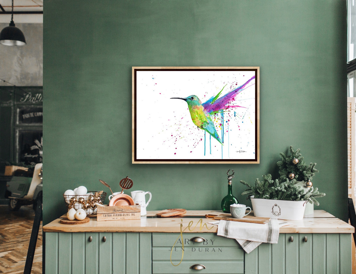 "Hummingbird Splash" # 2 - Giclée Canvas Print