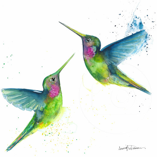 "Hummingbird Duo" Fine Art Paper Print