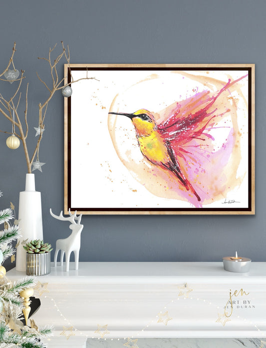 "Hummingbird Splash" Giclée Canvas Print