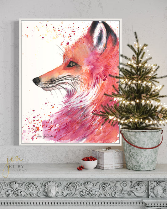 modern canvas wall art, modern art, art print, abstract art, abstract watercolor, modern watercolor, art prints, fox art print, canvas wall art, wall art, home decor, modern art print, art for walls, unique home decor, best gift, unique gift ideas, art by jen duran
