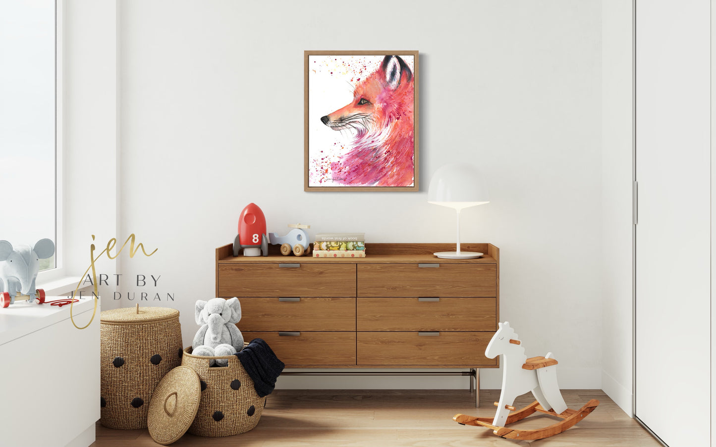 modern canvas wall art, modern art, art print, abstract art, abstract watercolor, modern watercolor, art prints, fox art print, canvas wall art, wall art, home decor, modern art print, art for walls, unique home decor, best gift, unique gift ideas, art by jen duran
