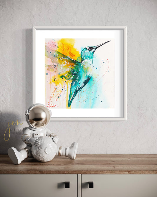 modern canvas wall art, modern art, hummingbird art, watercolor bird art, hummingbird art print, canvas wall art, wall art, home decor, modern art print, art for walls, unique home decor, best gift, bird art print, art by jen duran