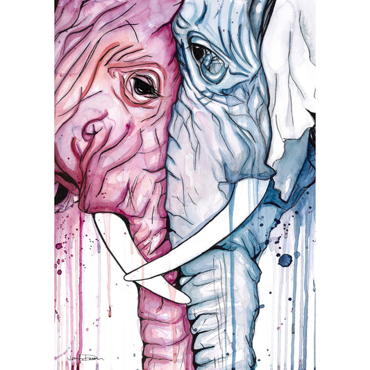 "Elephant Love" Fine Art Paper Print
