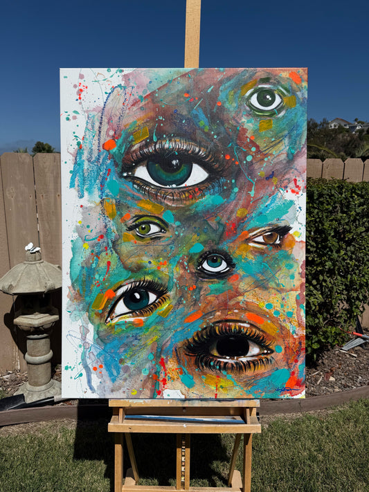 "Mixed Feelings" Hand-Embellished Giclée Canvas Print