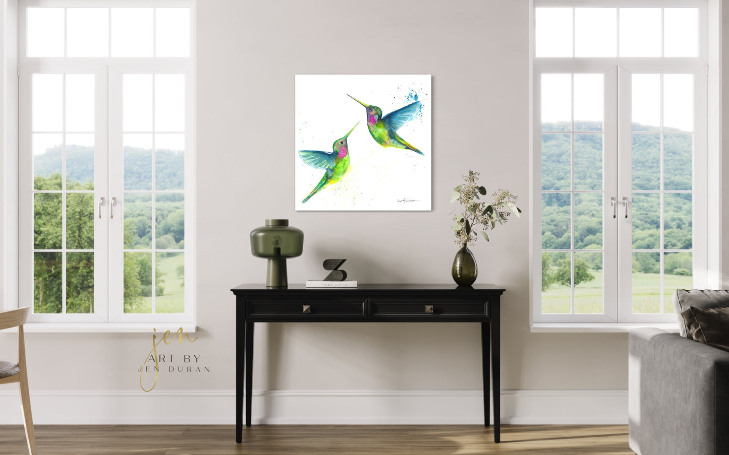 "Hummingbird Duo" Giclée Canvas Print
