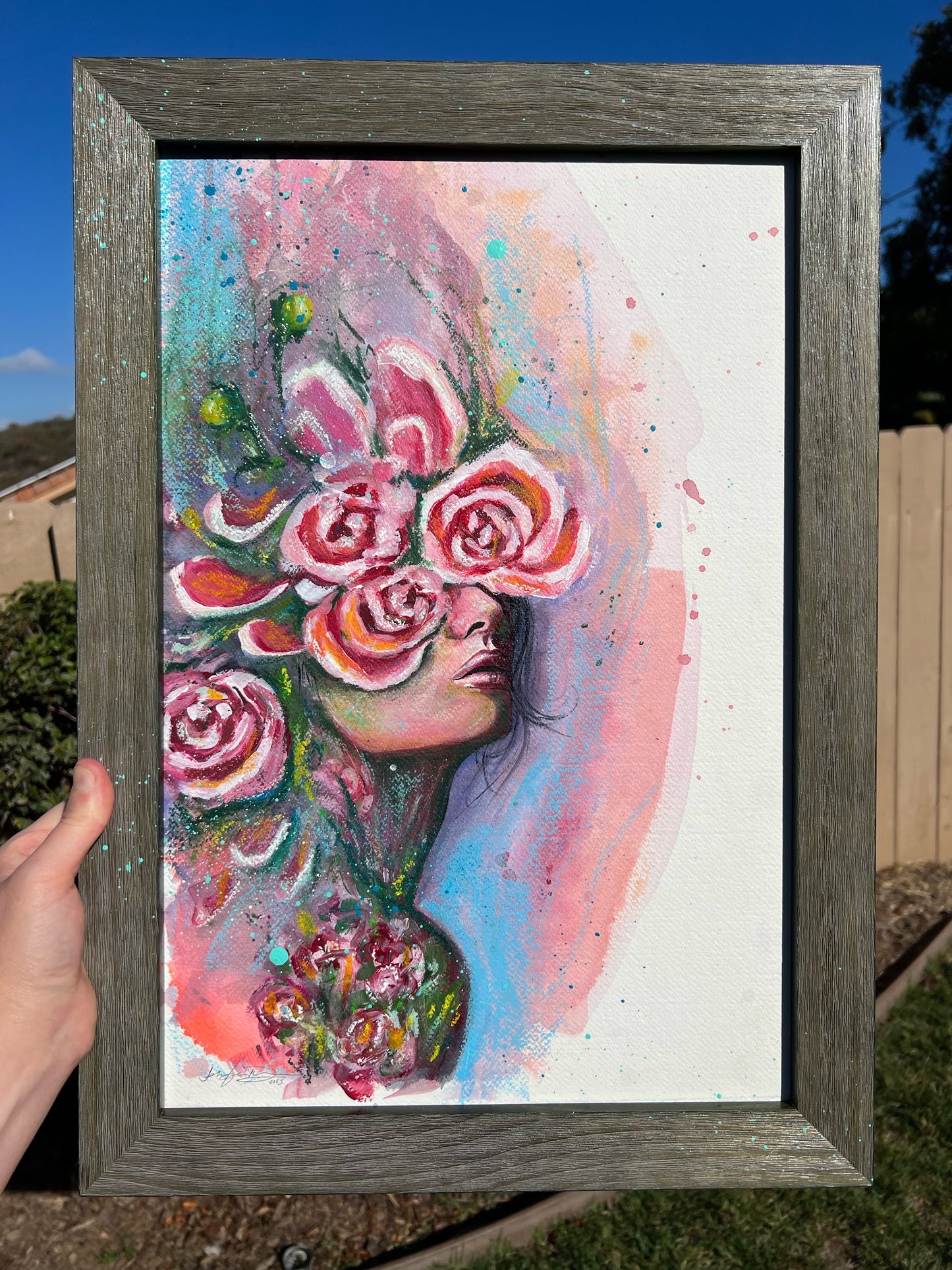 Modern Watercolor Floral Woman Abstract Art Painting By Jen Duran
