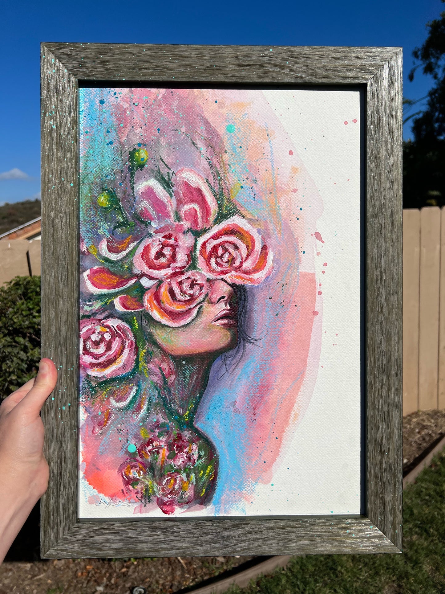 Modern Watercolor Floral Woman Abstract Art Painting By Jen Duran