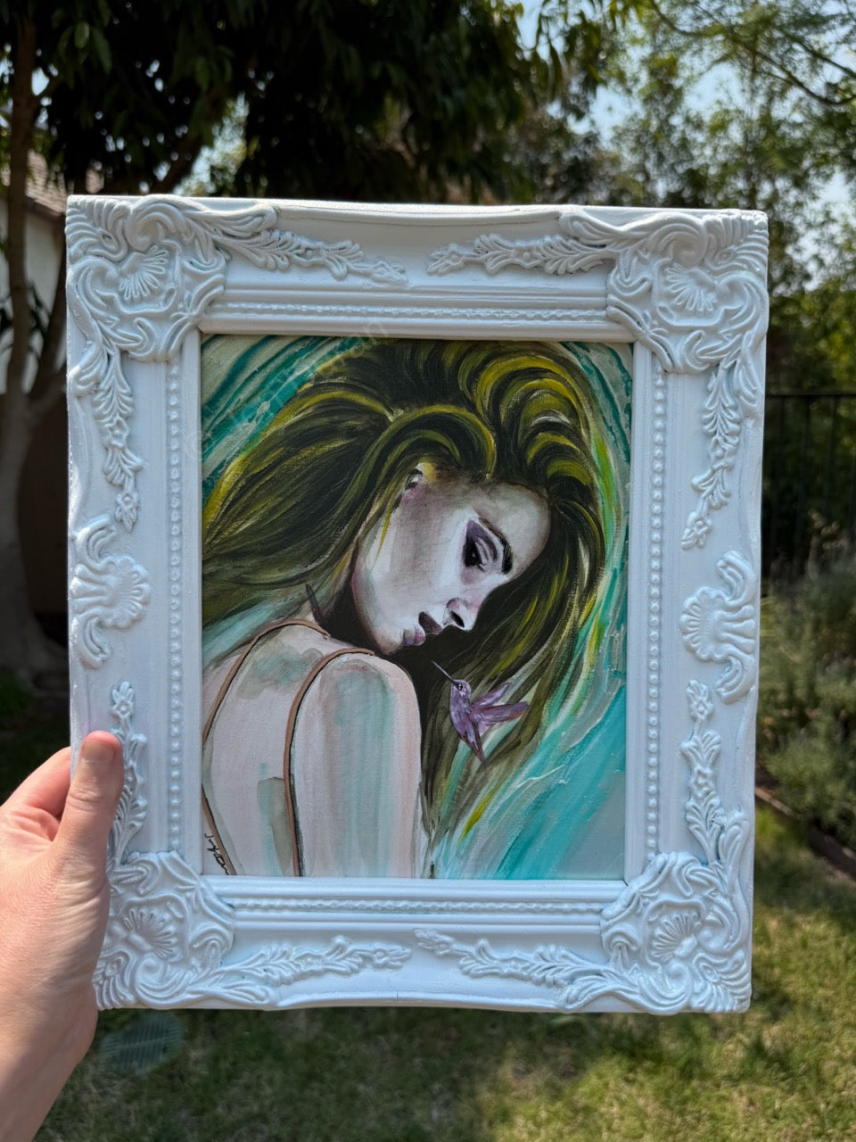 "Echo of Her" Original Painting in Ornate Frame