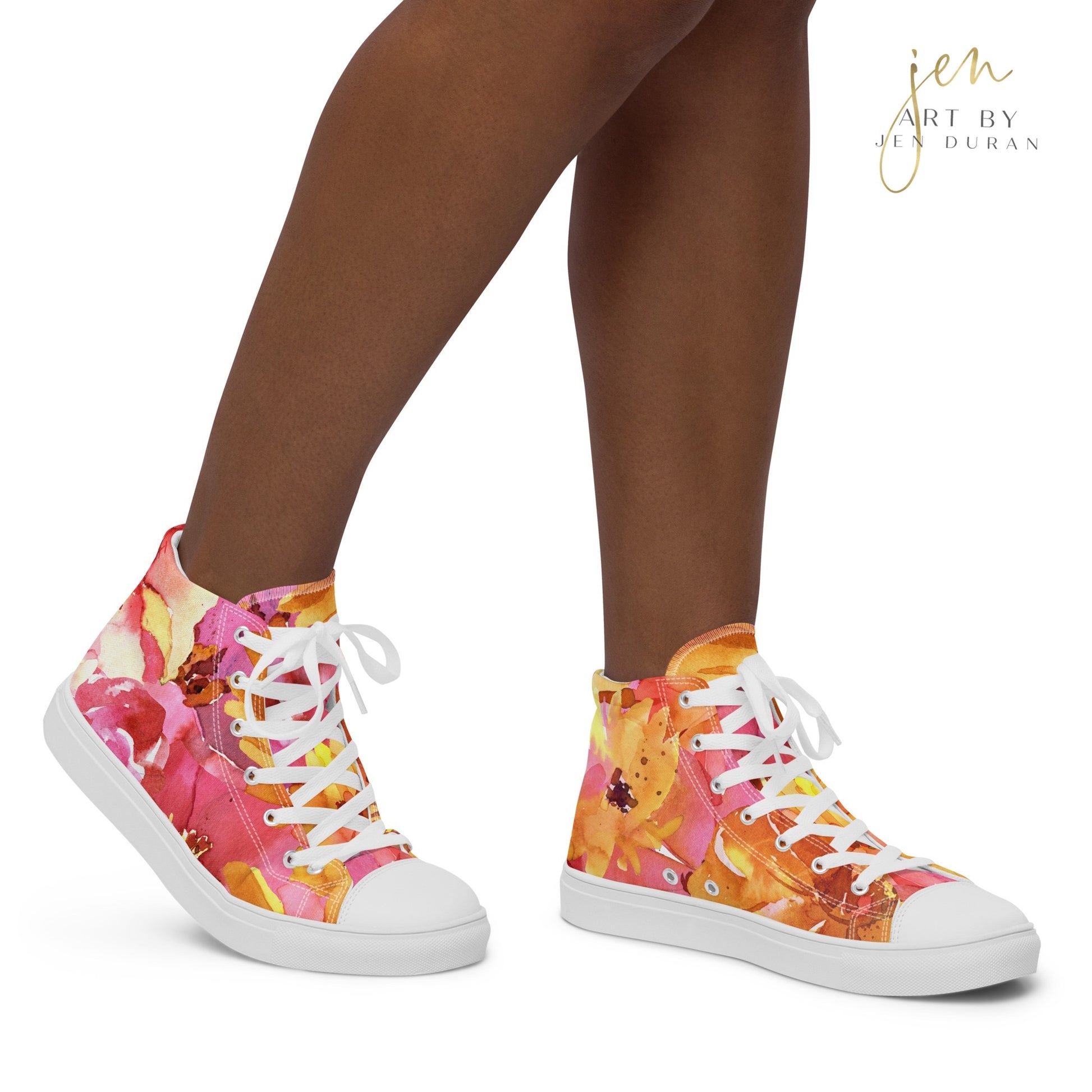 high top shoes, high top sneakers, canvas shoes, trendy fashion, unique shoe design, mens shoes, womens shoes, sneakers, art by jen duran