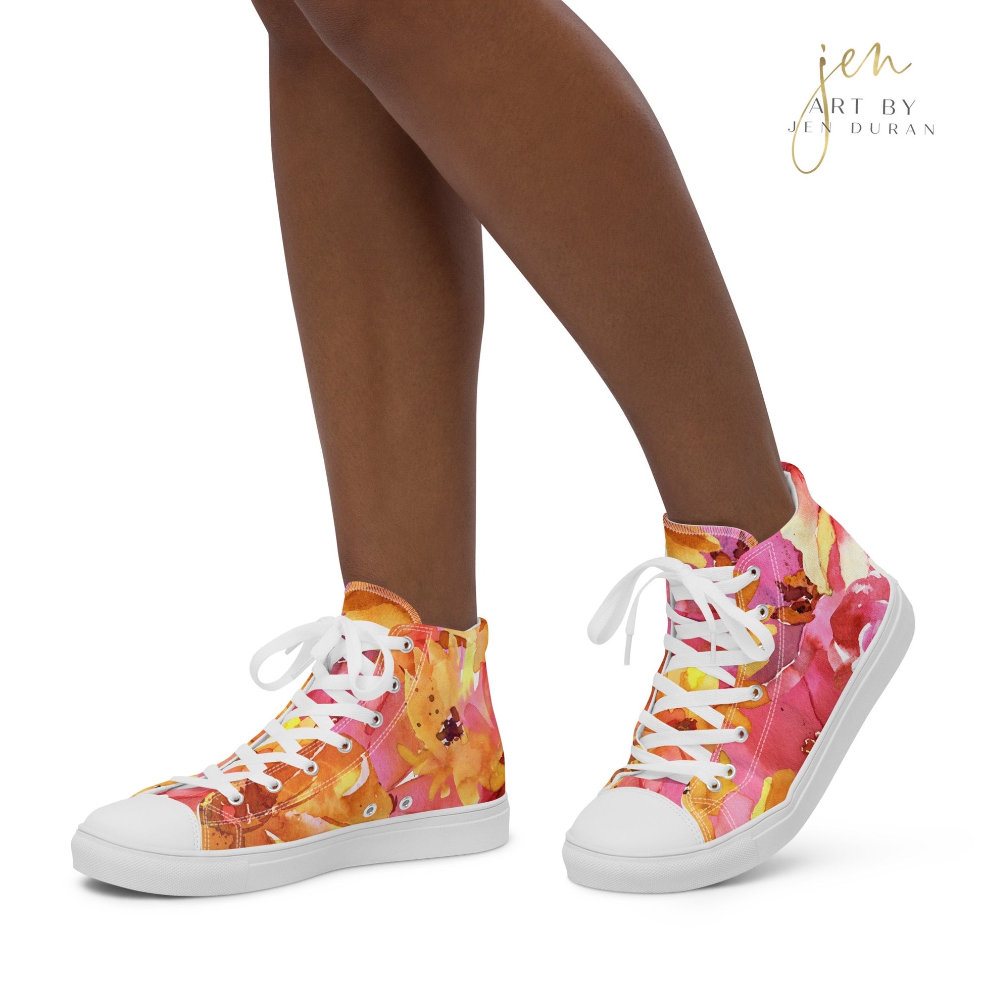 high top shoes, high top sneakers, canvas shoes, trendy fashion, unique shoe design, mens shoes, womens shoes, sneakers, art by jen duran