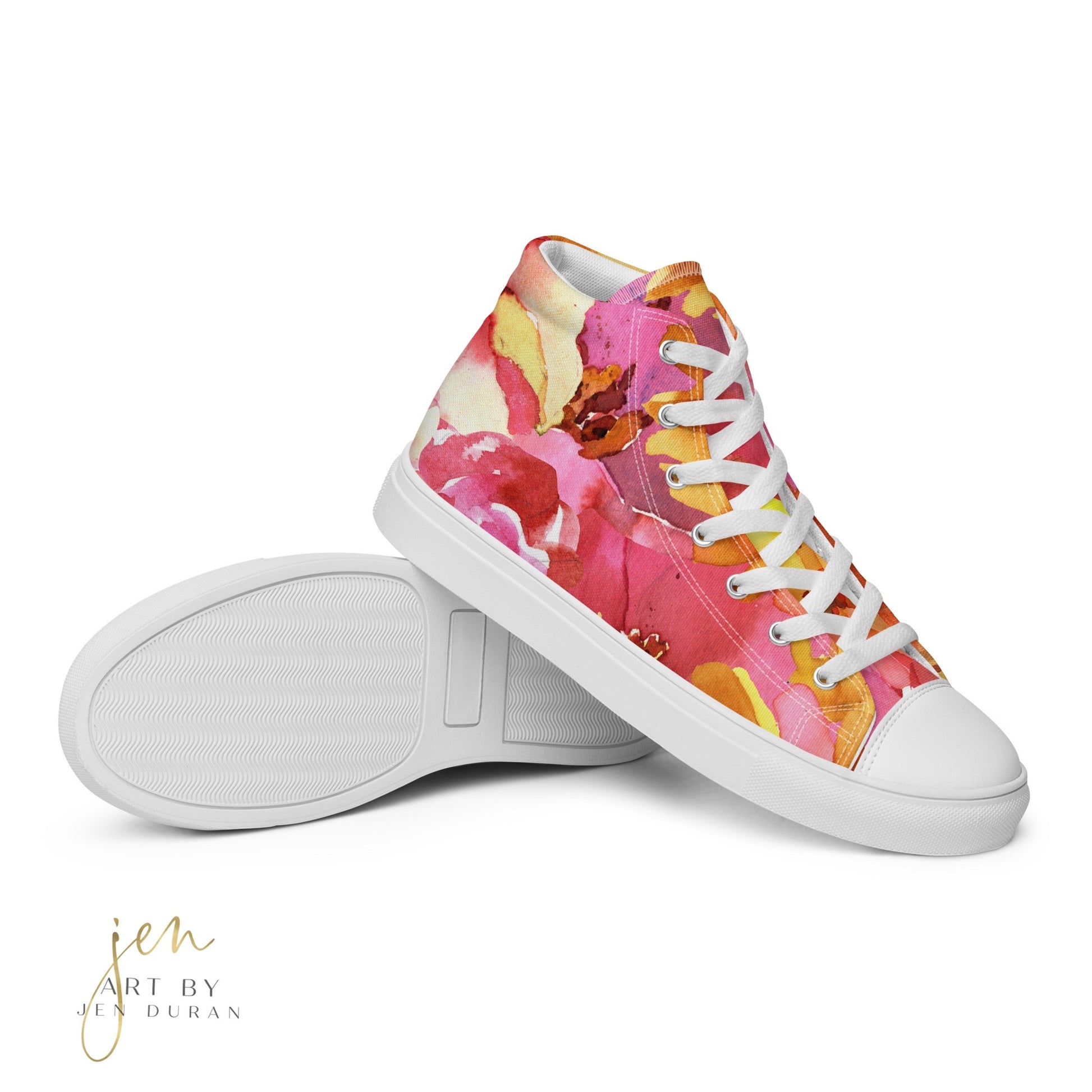 high top shoes, high top sneakers, canvas shoes, trendy shoes, eye design, popular shoes, unique shoe design, mens shoes, womens shoes, art by jen duran